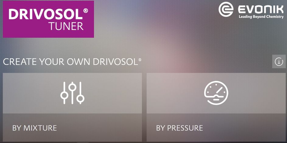 Use our DRIVOSOL Tuner to create your individual aerosol propellant.