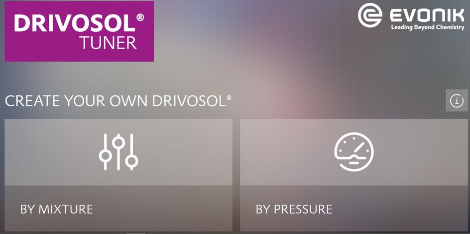 Use our DRIVISOL Tuner to create your individual aerosol propellant.